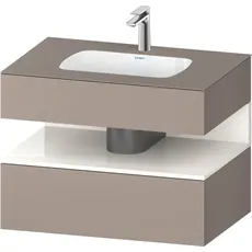 Duravit Qatego Einbauwaschtisch mit Konsolenwaschtischunterbau, 800x550x600mm, Nische Weiß Hochglanz, QA4785022, Farbe: Basalt Matt