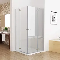 MIQU 80 x 75 cm Duschkabine Eckeinstieg Duschwand Dusche Duschabtrennung ESG Glas