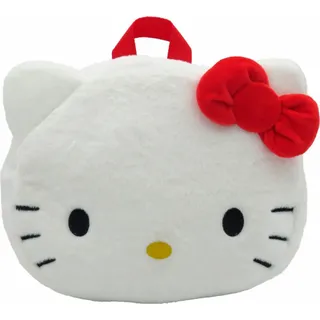 Usorteret Hello Kitty Gesicht Plü sch Rucksack 24cm - Weiß