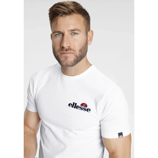 T-Shirt ELLESSE "Voodoo Tee", Herren, Gr. XL, weiß, Obermaterial: 100% Baumwolle, schmal hüftlang, Rundhals, Shirts T-Shirt, sportlicher Stil, schmale Passform, Kurzarm-Design