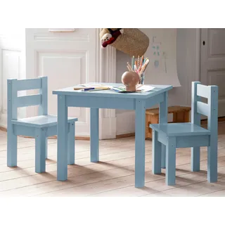 Hoppekids Kindersitzgruppe "MADS Kindersitzgruppe" Set, 1 Tisch, 2 Stühle, 3 Stk. tlg. in vielen Farben, mit zwei Stühlen, blau