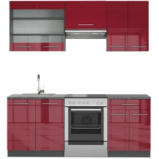 Vicco Küchenzeile Fame-Line 200 cm rot