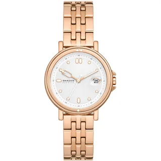 Skagen Quarzuhr »SIGNATURE LILLE SPORT« Armbanduhr, Damenuhr, Datum, Edelstahlarmband, rosegold