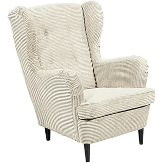 Mid.you Ohrensessel , Creme , Textil , Buche , massiv , 78x102x98 cm , Wohnzimmer, Sessel, Ohrensessel