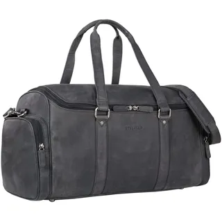 STILORD 'Myles' Vintage Reisetasche Herren Leder Weekender zum Umhängen Overnight Duffle Bag Großes Reisegepäck XL echtes Rindsleder, Farbe:Carbon - grau
