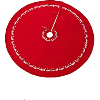 Weihnachtsbaumrock / Weihnachtsbaumdecke - 105 x 105 cm Grau Rot, Weiß - Rot