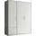 Drehtürenschrank Valencia 155 x 195 x 60 cm Weiß/Grau