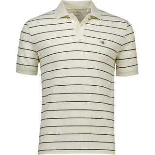 Gant Herren Poloshirt gestreift - milchig, Naturbelassen