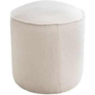 Atelier Del Sofa Eleganter cremefarbener Pouf, 43 x 45 x 43 cm | 100% Holzrahmen, weicher Teddy-Stoff, 5 cm große DNS-Feder | Perfekt für Moderne Wohnräume