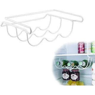 Esmula 1 Stück Universal Kühlschrank Flaschenhalter für 3 Flaschen für große Kühlschränke, Universal-Flaschenhalter zum Einhängen unter einem Kühlschrank-Fach