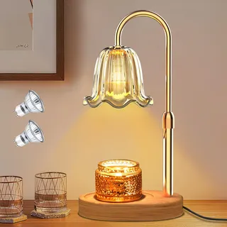 Philorn Kerzenwärmer Lampe mit Dimmer, Timer und 2 Glühbirnen, Flower Candle Lamp Höhenverstellbar, Elektrisches Kerzenheizlicht für Wachsgefäße, Geburtstagsgeschenke für Mütter, Geschenke zum Einzug