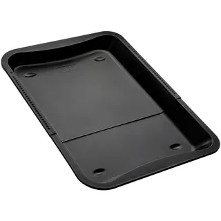 Zenker Herdbackblech Perfect Black - 34,5-52 cm, Verstellbares Backblech aus Stahl, zweifache Antihaftbeschichtung, Hitzebeständig bis +230°C, Made in Germany