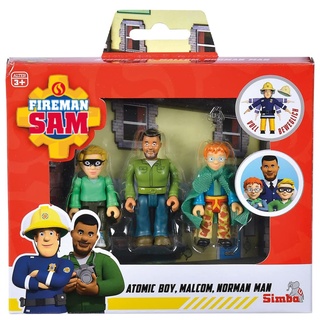 Simba Feuerwehrmann Sam Set mit 3 beweglichen Figuren – 7,5 cm – ab 3 Jahren – 109251091038