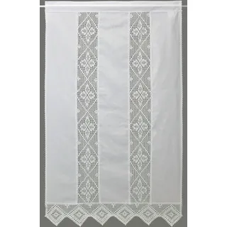 Gardine "Achental" Gr. 2, weiß (weiß, neutral), B:90cm H:180cm, Baumwolle, HOSSNER - ART OF HOME DECO, Gardinen, Gardine