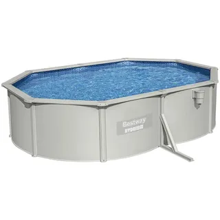 Bestway Pool SET Hydrium 56586 , Grau , Metall, Kunststoff , Metalloptik , 360x120x500 cm , RoHS , Freizeit & Co, Pools & Wasserspass, Aufstellpools