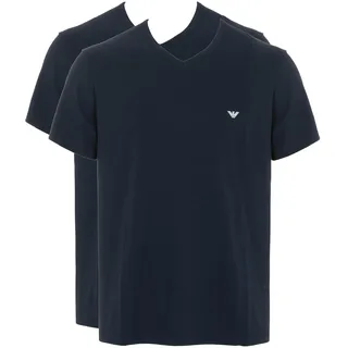 Emporio Armani Man's Core Logoband 2-Pack V Neck T-Shirt Blue M Regular, Armani Blue/Armani Blue, M
