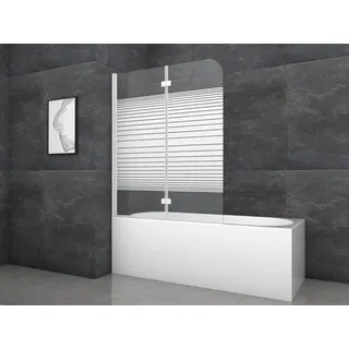 Marwell Badewannenfaltwand "Pulse 2" - 2-flg, 140x115cm - Duschwand für Badewanne in weiß - Duschabtrennung