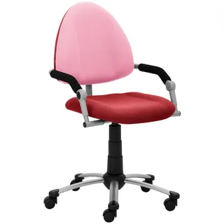 Stylife Jugenddrehstuhl , Rosa, Rot , Metall, Textil , Drehkreuz , 58.5x80-93x60 cm , Sitzfläche 360° drehbar, inklusive Armlehnen, abwischbar , Babymöbel & Kindermöbel, Kinderzimmer & Jugendzimmer, Kinderdrehstühle & Jugenddrehstühle