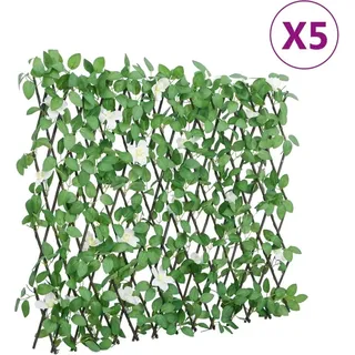 Rankgitter mit Künstlichem Efeu 5 Stk. Erweiterbar 186x30 cm - Grün