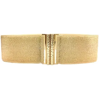 NOPOXA Korsett Gold Breiter Taillengürtel Ziergürtel Elastikgürtel Waspie Glanz Waspie Breiter Gürtel für Damen, Gold