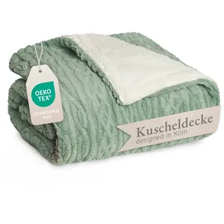 Blumtal Kuscheldecke 130 x 150 cm Grün/Weiß