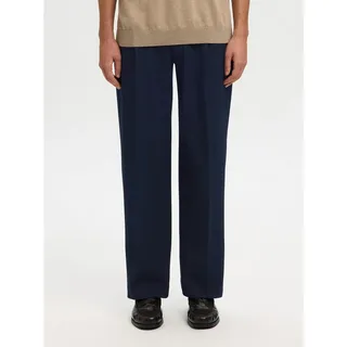 Selected Loose Fit Bundfaltenhose mit Gürtelschlaufen Modell 'FINN', Marine, XL