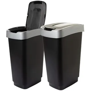 2friends Centi Mülleimer 50 l Schwarz