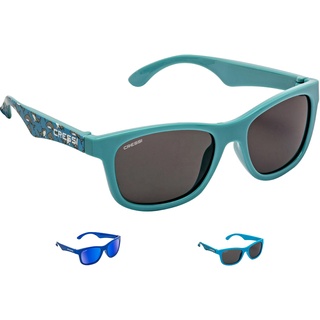 Cressi Unisex – Babys Kiddo Sunglasses Polarisiert Kinder Sonnenbrille, Hellblau Hai/Geräucherte Linse, 6 + Jahre