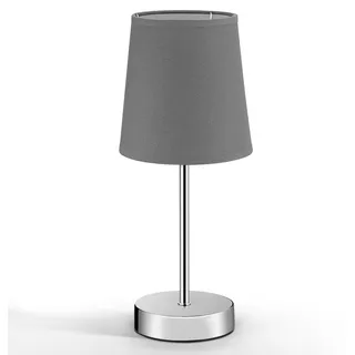 MONZANA® Nachttischlampe 32cm Stoffschirm E14 Grau Taupe Anthrazit Weiß Wohnzimmer Schlafzimmer Lampe Leuchte Tischlampe Nachttischleuchte Tischleuchte