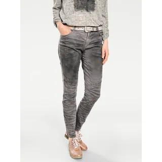 Boyfriend-Hose HEINE, Damen, Gr. 44, Normalgrößen, grau, 98% Baumwolle, 2% Elasthan, unifarben, lang, Hosen Boyfriend-Hose