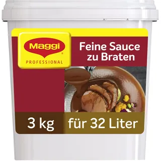 MAGGI Professional Feine Sauce zu Braten, Saucenpulver, 3kg GastroBox | Sofort löslich, Ergiebigkeit 32 L, Bain-Marie stabil, ideal für dunkle Ragouts und Schmorgerichte