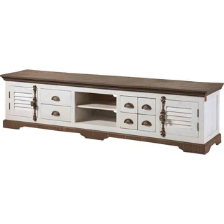MASSIVMOEBEL24.DE TV-Board Mango 220x45x55 weiß lackiert TOULOUSE #109 - Weiß