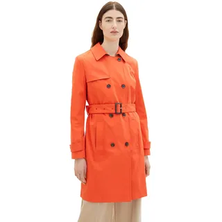 TOM TAILOR Damen 1035329 Basic Trenchcoat mit Gürtel, 15612 - Fever Red, XXL