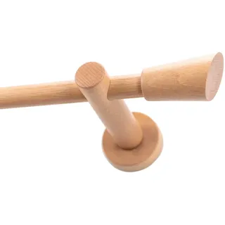 Vorhangstange , Rotbraun , Holz , Buche , 250 cm , Heimtextilien, Vorhänge, Vorhangstangen, Vorhangstangenset