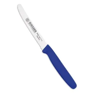 Giesser Allzweckmesser mit Wellenschliff, 11 cm Klinge, Ideal zum Schneiden und Würfeln von Tomaten, Farbe: blau