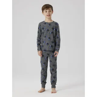 NAME IT Pyjama »NKMNIGHTSET DARK GREY MEL SKULL NOOS« Set, 2 tlg., grau