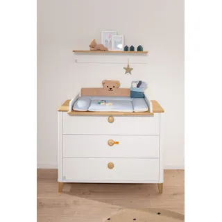 Paidi »LOTTE & FYNN Steiff by PAIDI, 3 Schubladen und Wickelaufsatz« weiß, mit Eiche Massivholz, abnehmbarer Aufsatz, Soft-Close 119 cm, weiß