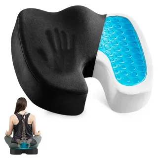 TYBYBB Gelkissen Orthopädisches Sitzkissen Gegen Wundsitzen Ringkissen Sitzring Steissbeinkissen Entlastung Kombi Gel und Schaum Memory Sitzring Foam Steißbein Kissen