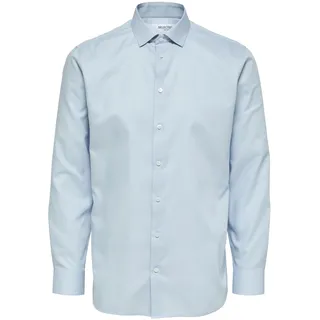 SELECTED HOMME Herren Slhslimnathan-solid Shirt Ls B Noos, Light Blue, XL