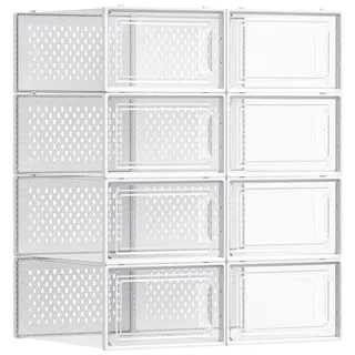 Songmics Aufbewahrungsbox 8er Set transparent/weiß