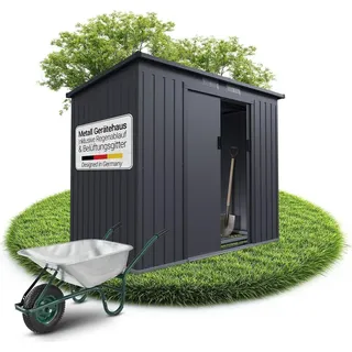 Juskys Gerätehaus 1,32 x 2,18 m Dunkelgrau