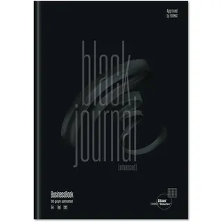 Staufen Ursus 608560100 Geschäftsbuch Black Journal A4, kariert, 90 g/qm, 5 mm, 80 Blatt