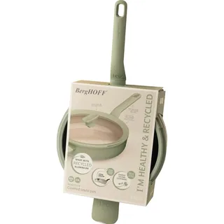 BergHOFF Antihaft Schmorbratenpfane mit Deckel Balance Sage 26cm, 2,9 l, Rund, Grün, Aluminium, Keramik, Glas, Silikon, CeraGreen, Grün - Grün