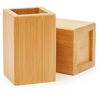 Büro-Papierkorb aus Holz mit Büroorganisation, Papiertütenhalter, Cosmetik-Halter - Beige