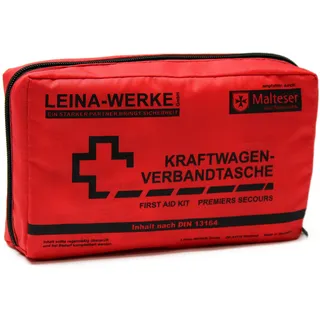 Leina-Werke 11000 KFZ-Verbandtasche Compact ohne Klett, Rot/Schwarz