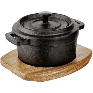 Butlers Mini-Serviertopf Hot Iron , Schwarz , Metall , 11x9x14 cm , Kochgeschirr, Auflaufformen