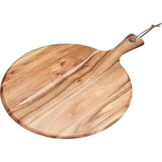 Holz Käsebrett, Runde Servierplatte, Antipasti Platte, Cocktailbrett, 41 x 30 Zentimeter - Akazieholz