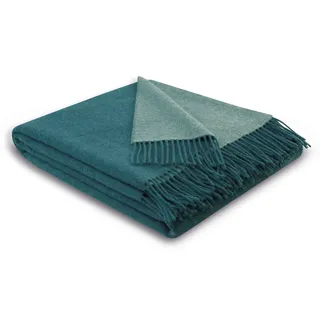 Wohndecke BIEDERLACK "Soft Impression im Doubleface-Look", türkis, B:150cm L:200cm, Baumwolle, Polyacryl, Polyester, Wohndecken, Wohndecke, Wolle-Kaschmir-Mix