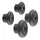 Garderobenhaken Dot 4tlg Set Schwarz