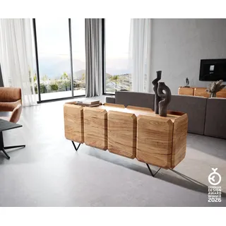 DeLife Sideboard Kiano 175 cm Akazie Natur / Schwarz